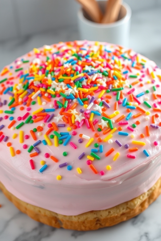 colorful sprinkle explosion cake