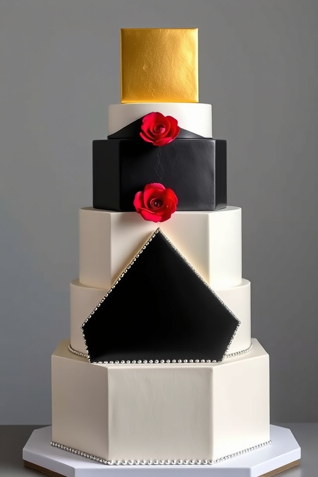 contemporary geometric wedding cakes