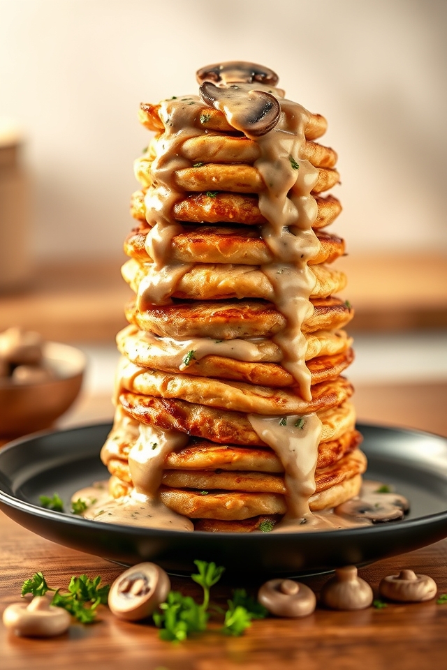 creamy mushroom chicken tower