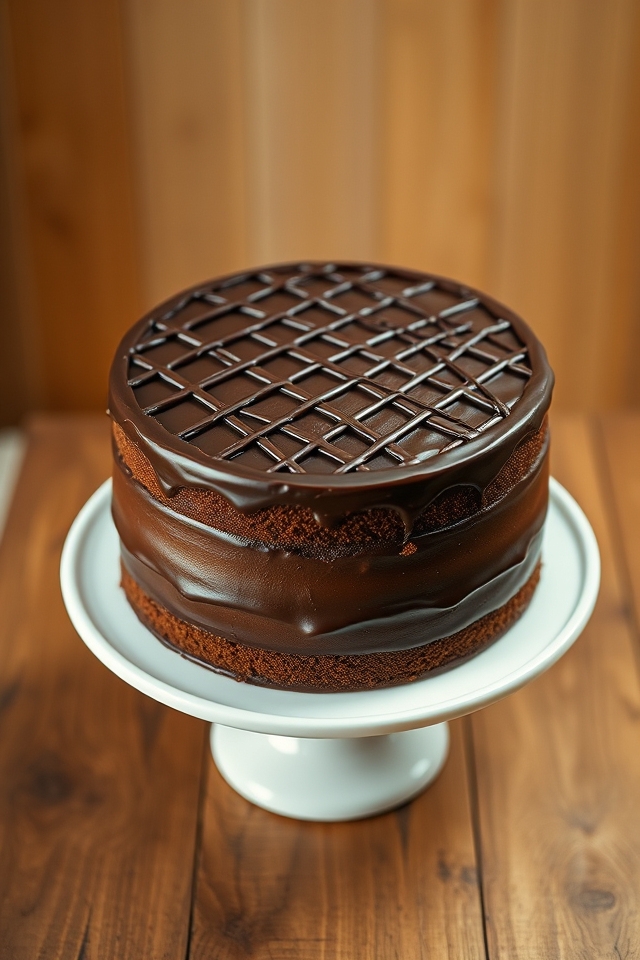 crisscross dark chocolate lattice