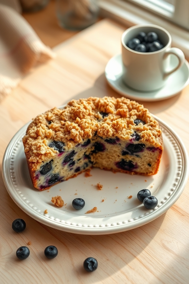 crumbly buttery blueberry cake