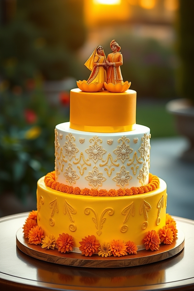 cultural tiered haldi masterpiece