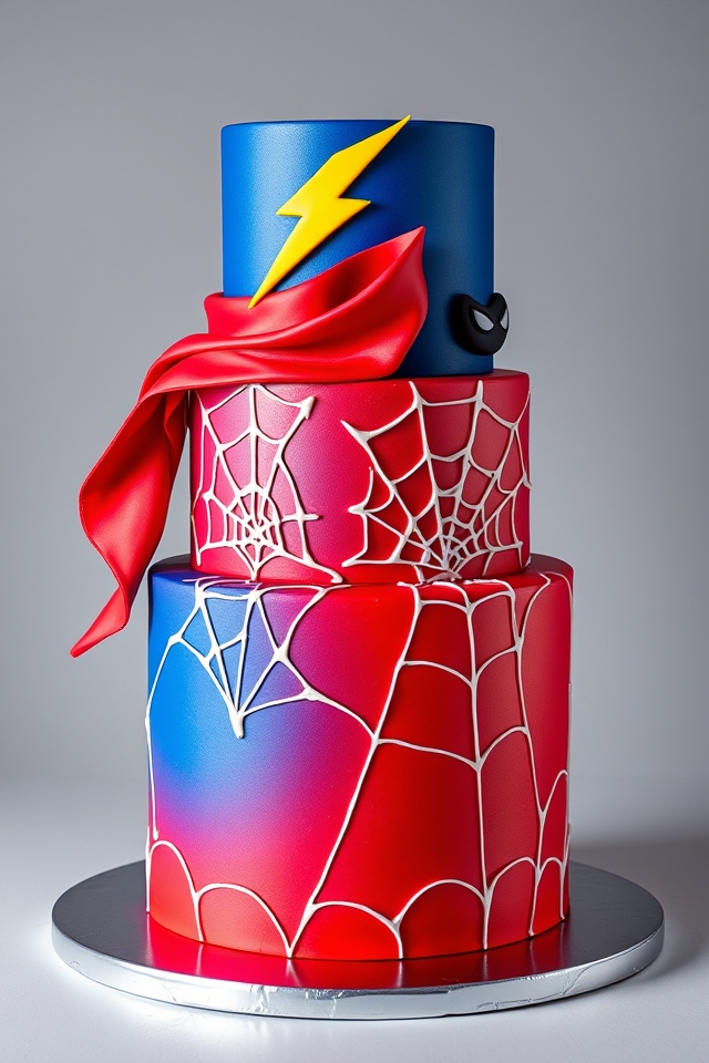custom superhero birthday cake