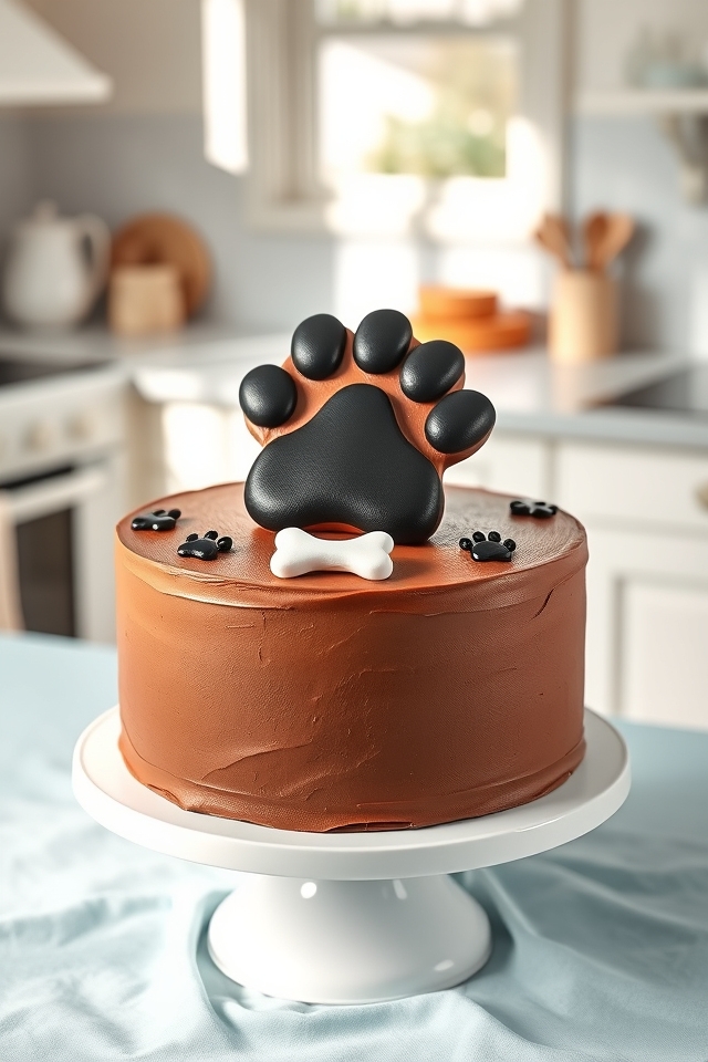 cute puppy paw cake