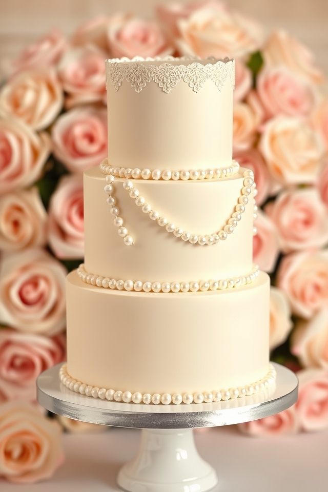 dainty pearl christening elegance