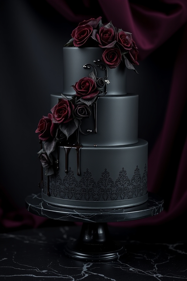 dark gothic romance cake