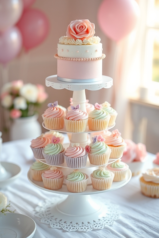 darling pastel cupcake tower