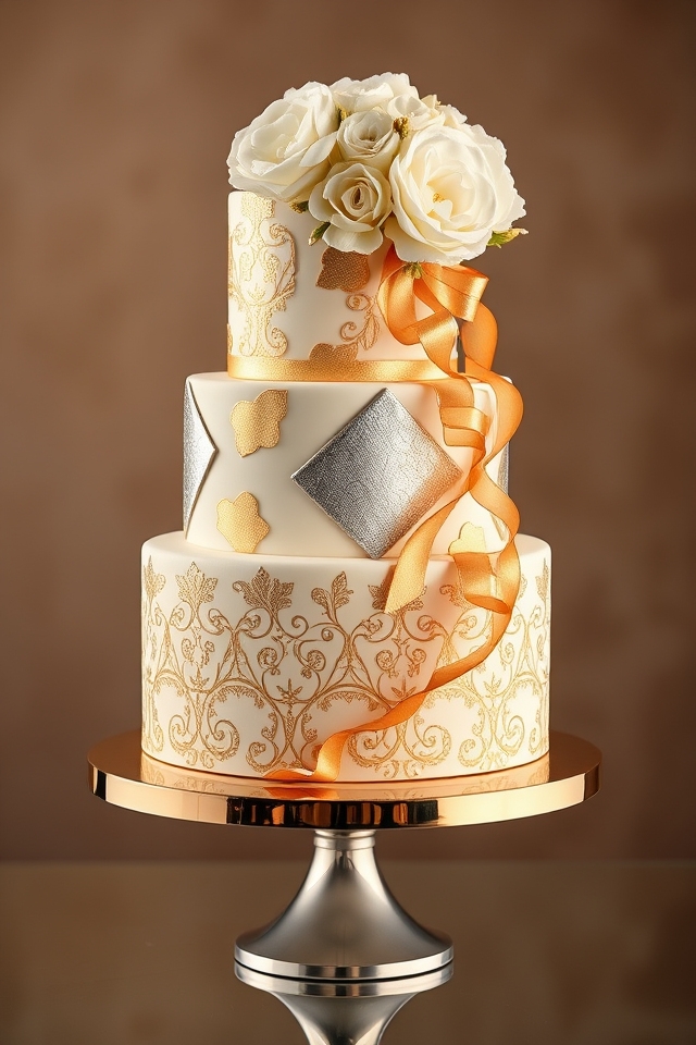 dazzling metallic glam accents