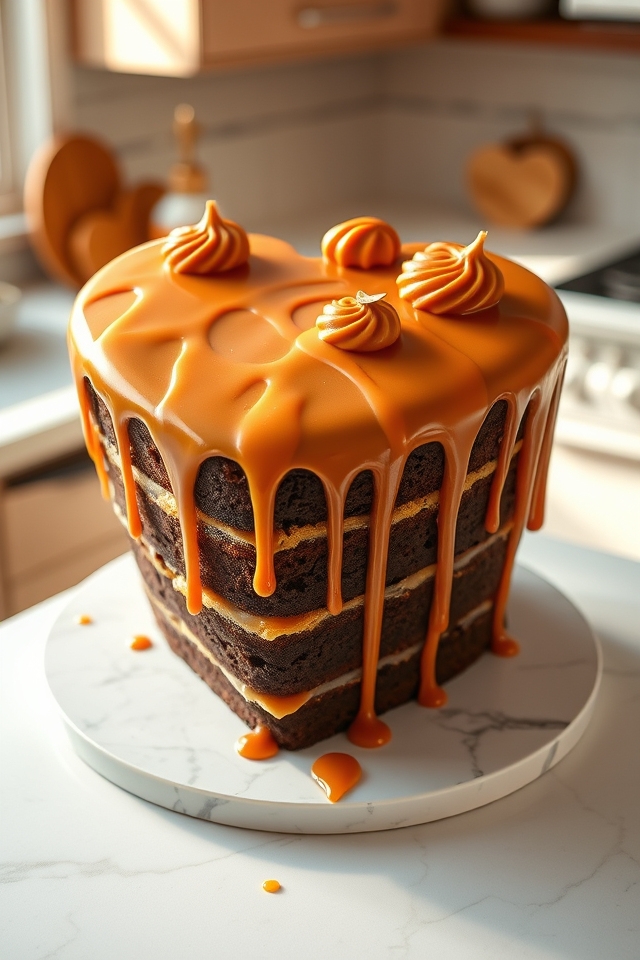 decadent caramel swirl heart