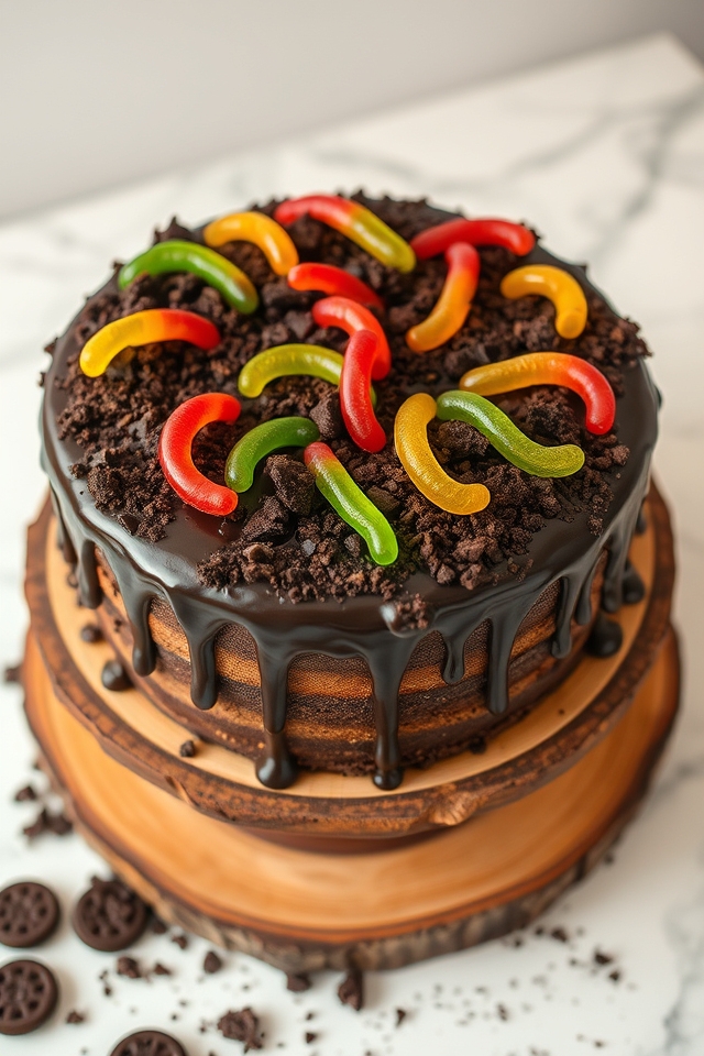 decadent chocolate mud worms