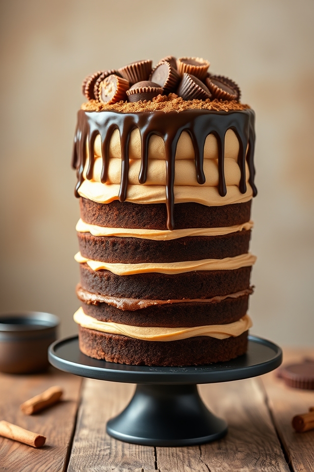decadent chocolate peanut butter tower