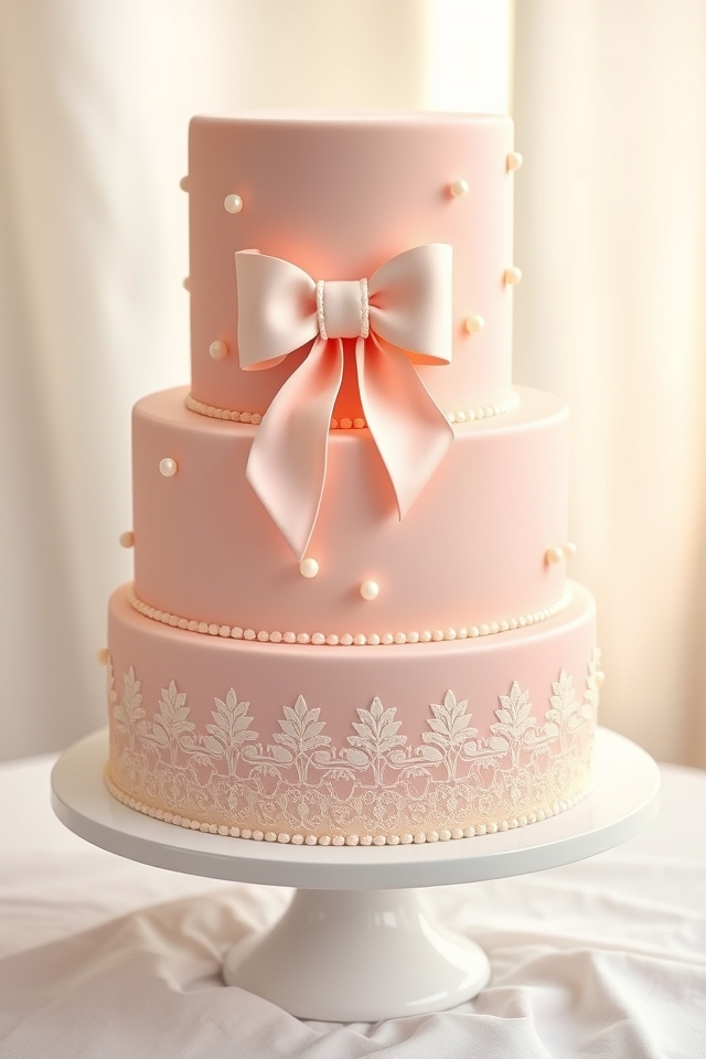 delicate blush bow elegance