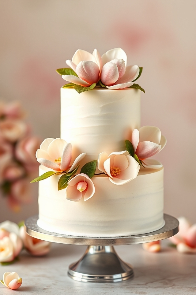 delicate creamy blossom cake