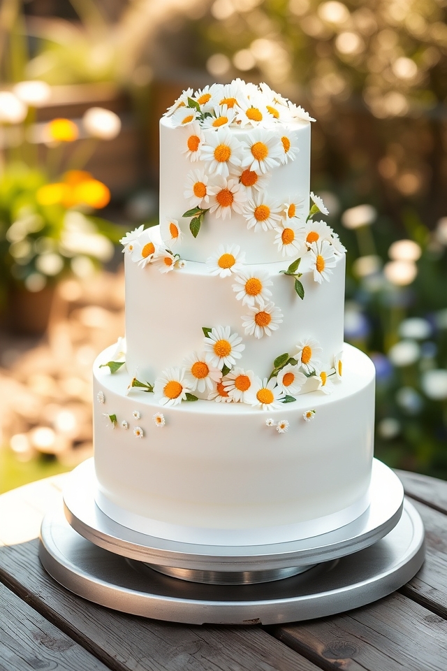 delicate daisy cake designs