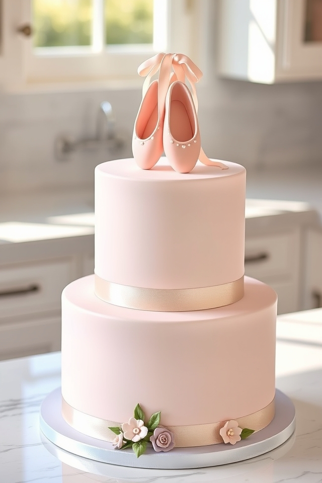 delicate fondant ballet slippers