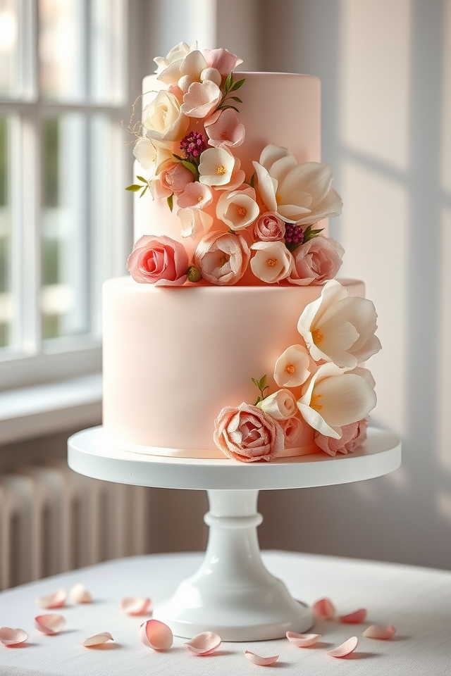 delicate pastel floral cascade
