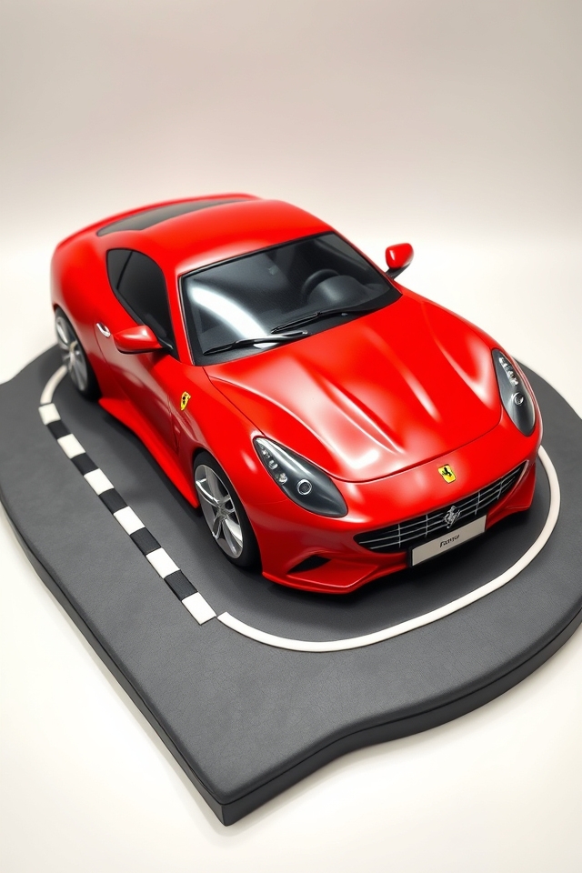 detailed racing car cake