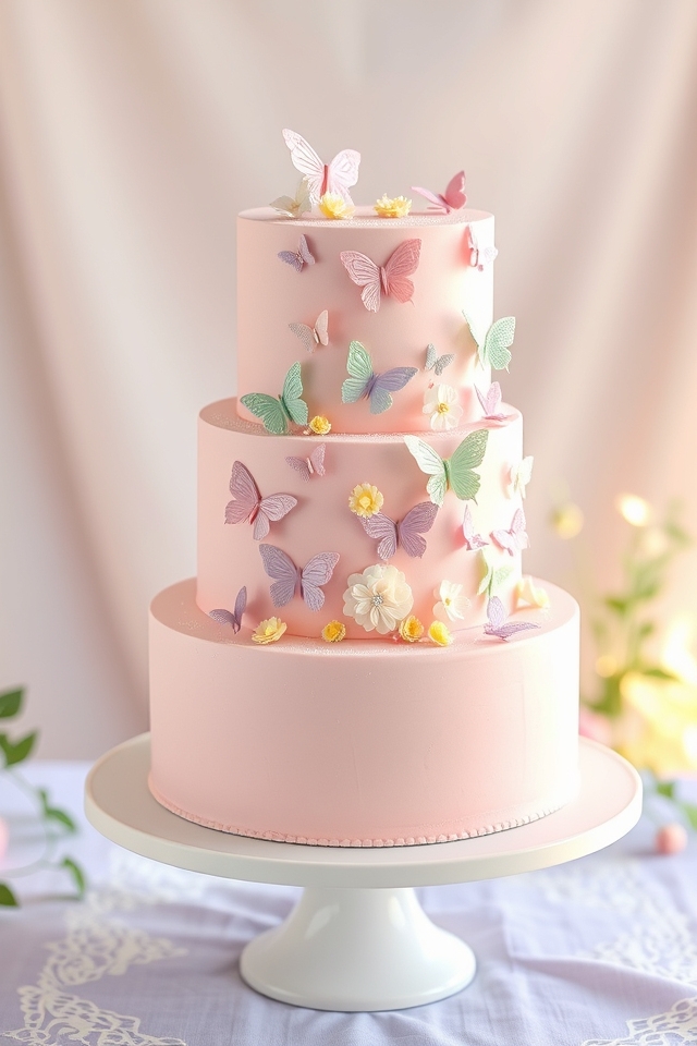 dreamy pastel butterfly cake