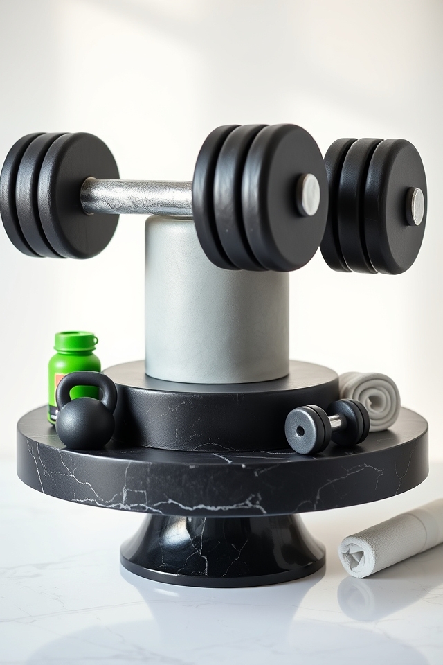 dumbbell shaped motivational cake
