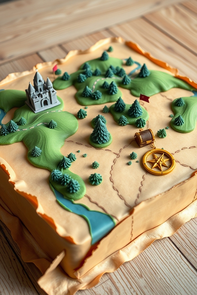 edible adventure map cake