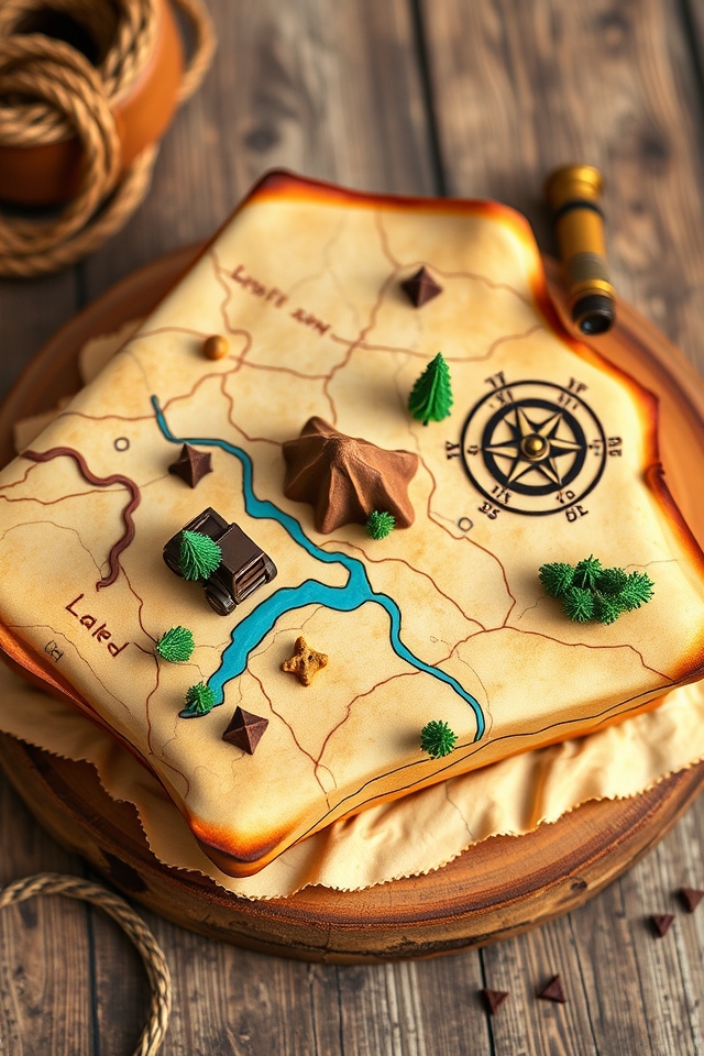 edible adventure map cake