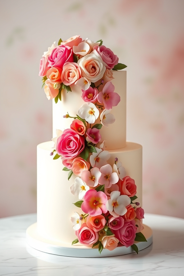 edible floral cascade design
