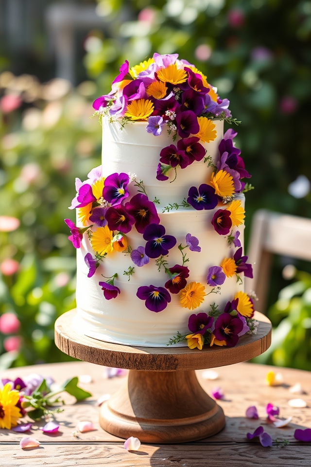 edible flower cake fantasy
