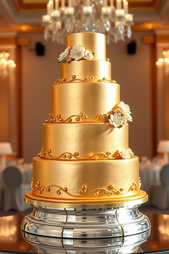 edible gold tiered luxury