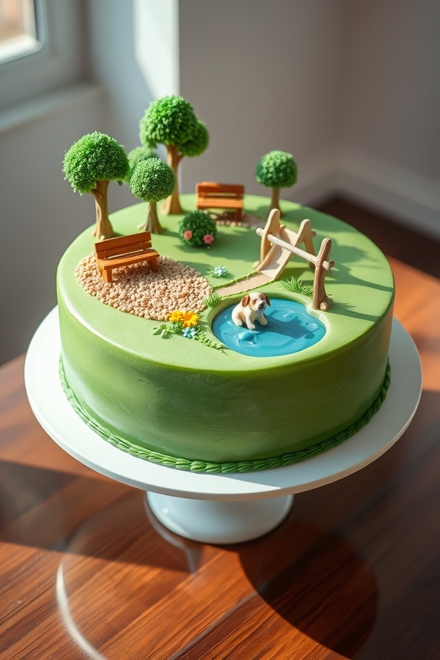 edible puppy park scene