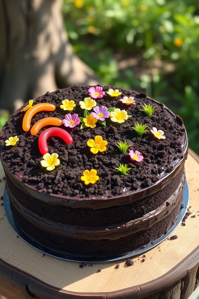 edible soil garden cake