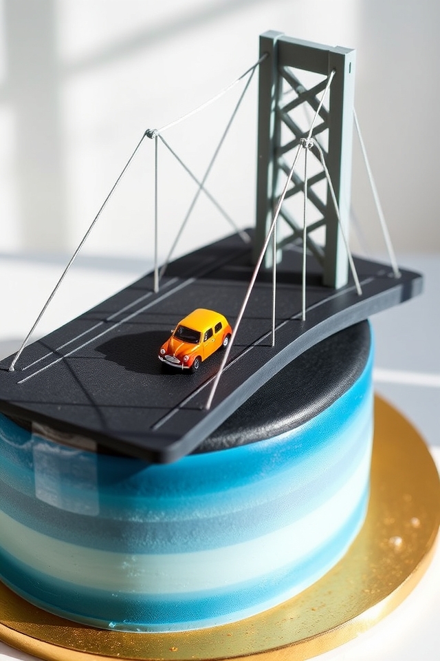 edible suspension bridge cake