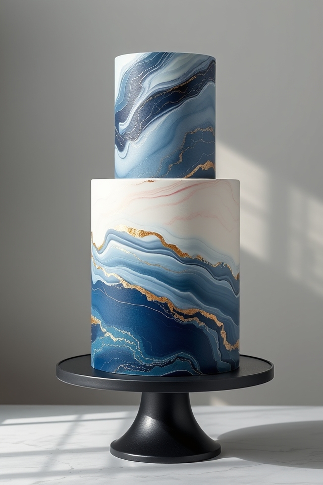 elegant blended marble swirls