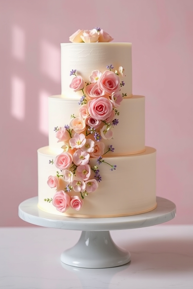 elegant cascading floral tiers