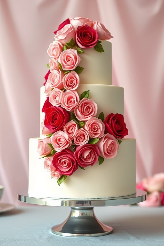 elegant cascading rose design
