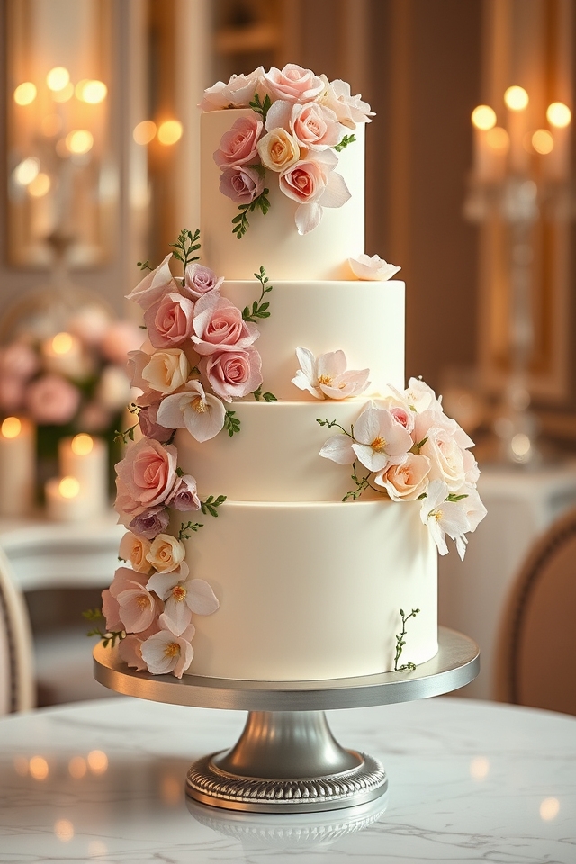 elegant cascading sugar flowers