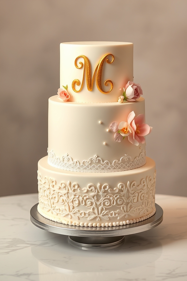 elegant cursive monogram accent