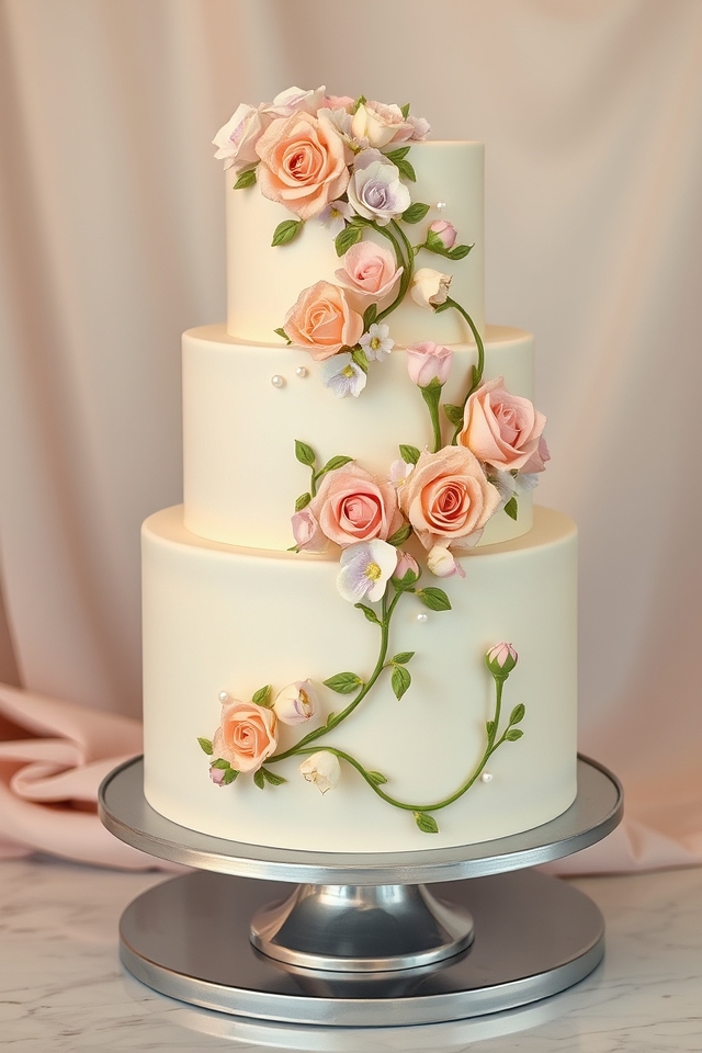elegant floral cake designs
