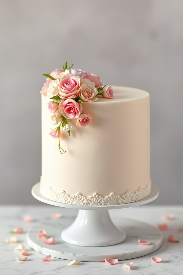 elegant handcrafted floral cake