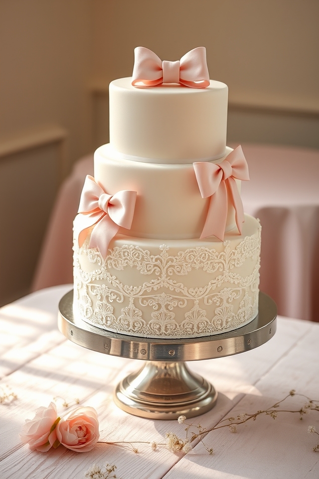 elegant lace pastel bows