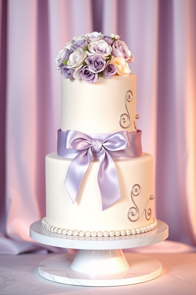 elegant lavender silver accents