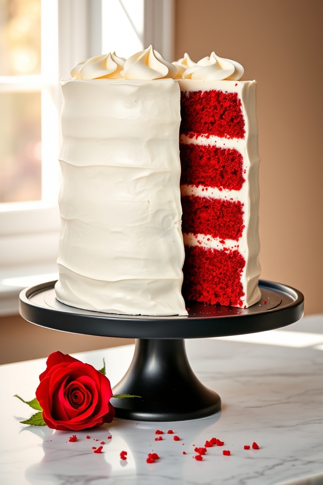 elegant red velvet contrast