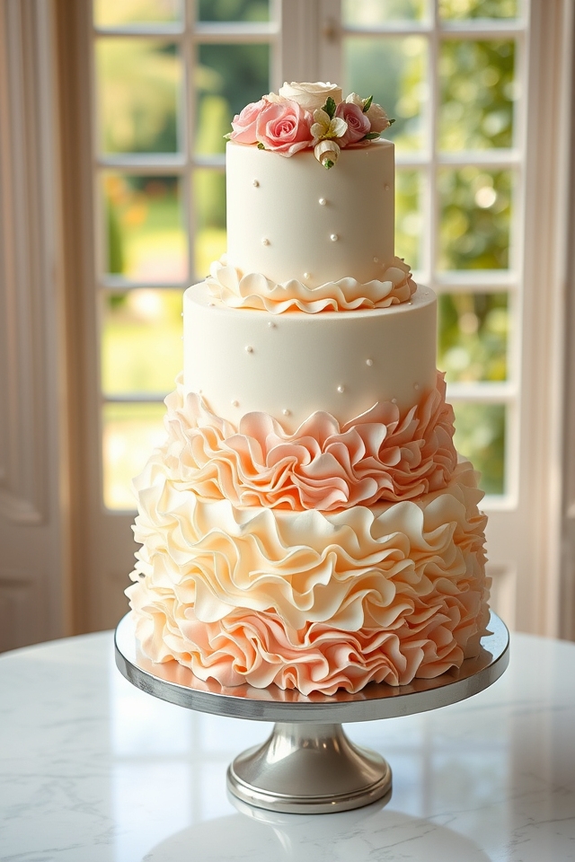 elegant romantic ruffle cakes