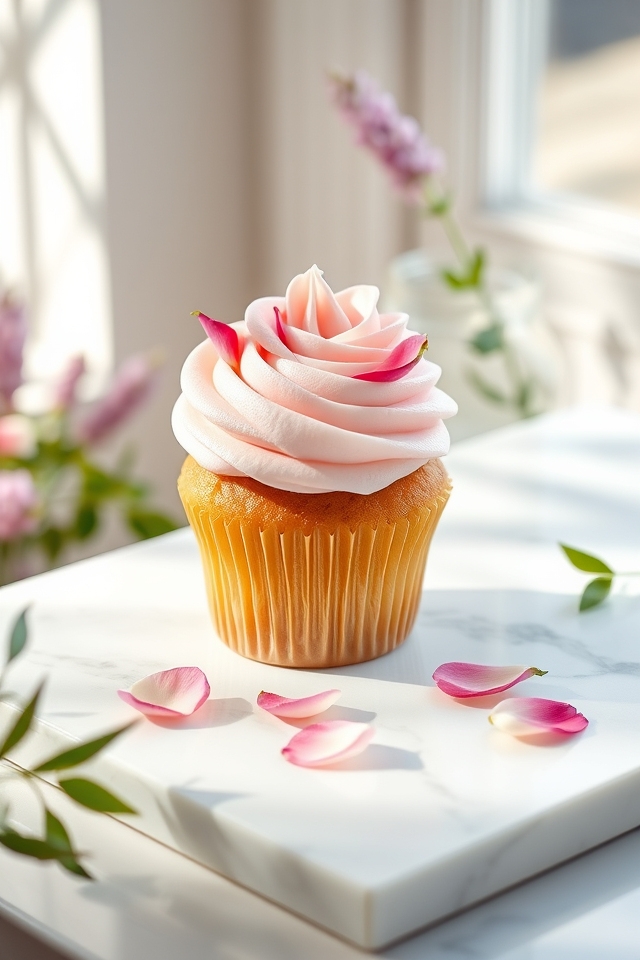 elegant rose petal cupcakes