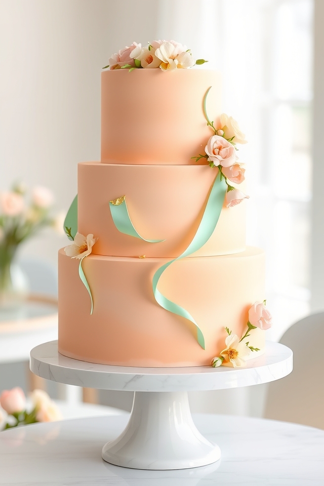 elegant soft peach mint