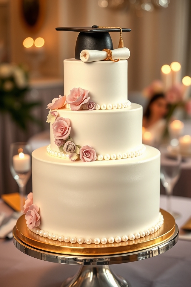 elegant tiered personalized cake