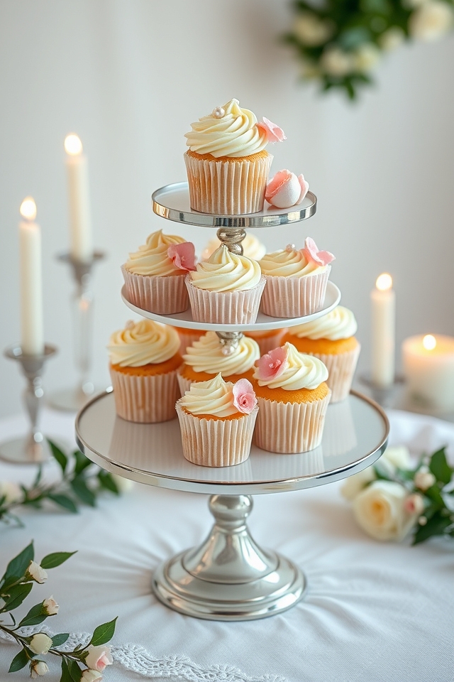elegant tiered wedding cupcakes