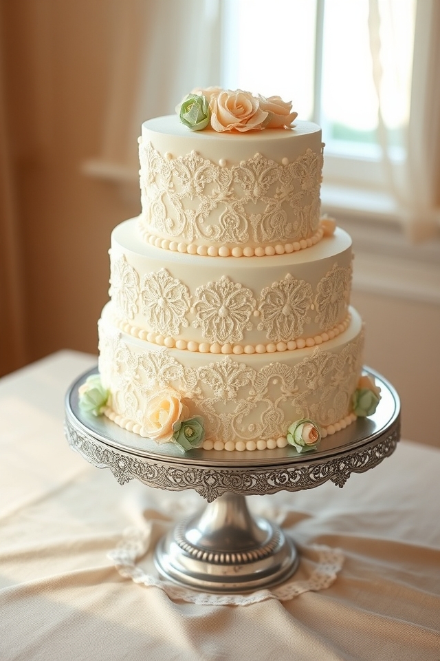 elegant vintage lace cakes
