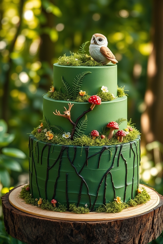 enchanted forest green cake