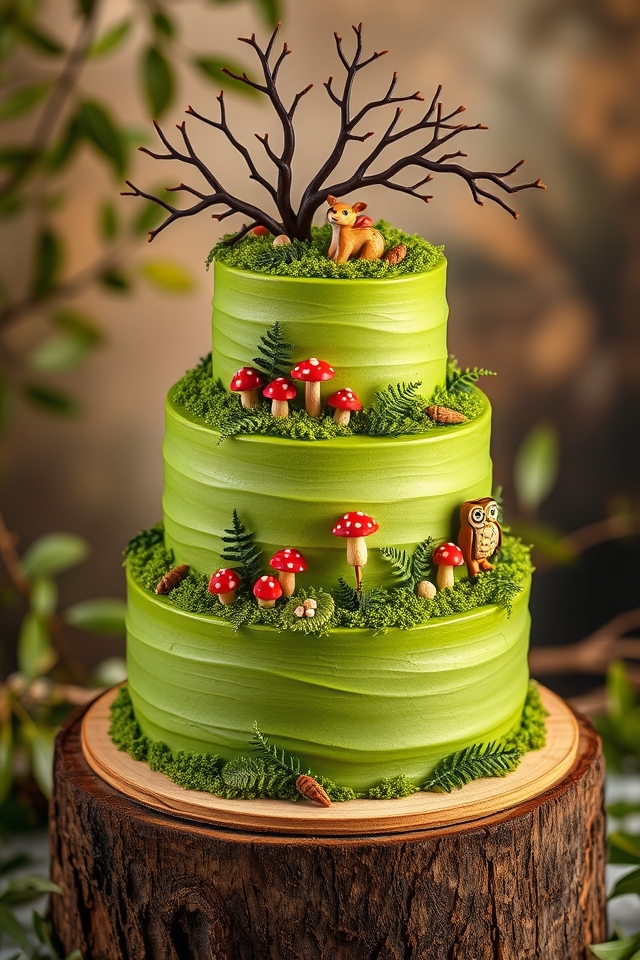 enchanted forest whimsical cake