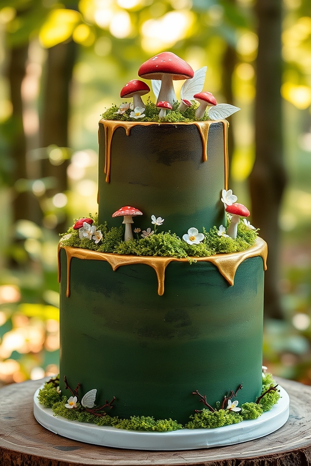 enchanted forest whimsical cake